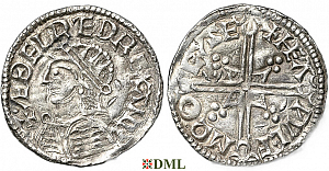 Денарий, Англия, Æthelred II (978-1016), м.д. Chichester, монетарий Heawulf, North 775