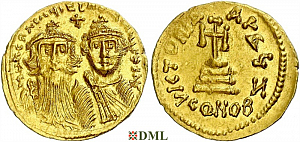 Солид, Византия, Heraclius (610-641) и Heraclius Constantine (613–641), м.д. Constantinople