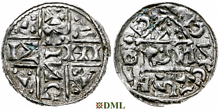 Денарий, Германия, Бавария, Heinrich V (1018-1026), м.д. Regensburg, монетарий CNCIO, Hahn 1976, 31e3