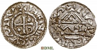 Денарий, Германия, Бавария, Heinrich II (985-995), м.д. Nabburg, монетарий WL, Hahn 1976, 72a1