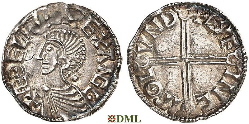 Денарий, Англия, Æthelred II (978-1016), м.д. London, монетарий Lifinc, North 774