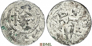 Денарий, Германия, Саксония, Adalbert (1043-1072), м.д. Bremen, Dbg. 1777