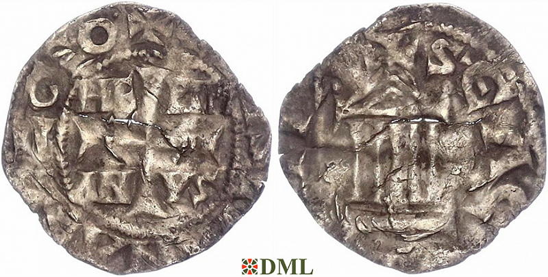 Денарий, Германия, Нижняя Лотарингия, Konrad II (1027-1039), Hermann II (1036-1056), м.д. Koln, Dbg. 387