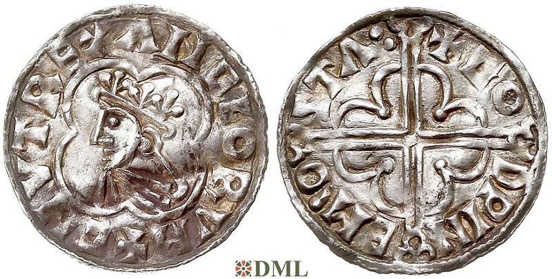 Денарий, Англия, Cnut (1016-1035), м.д. Stamford, монетарий Godwine, North 781