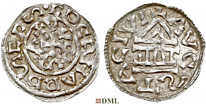 Денарий, Германия, Швабия, Eberhard I (1029-1047), м.д. Augsburg, Hahn 1976, 150