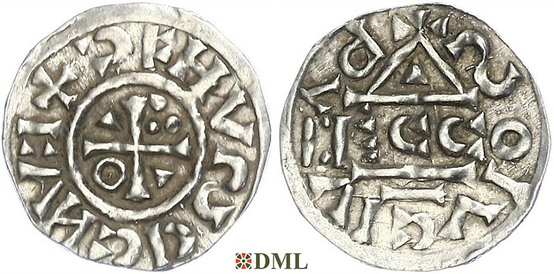 Обол, Германия, Бавария, Heinrich II (1002-1024), м.д. Regensburg, монетарий ECCO, Hahn 1976, 28c1