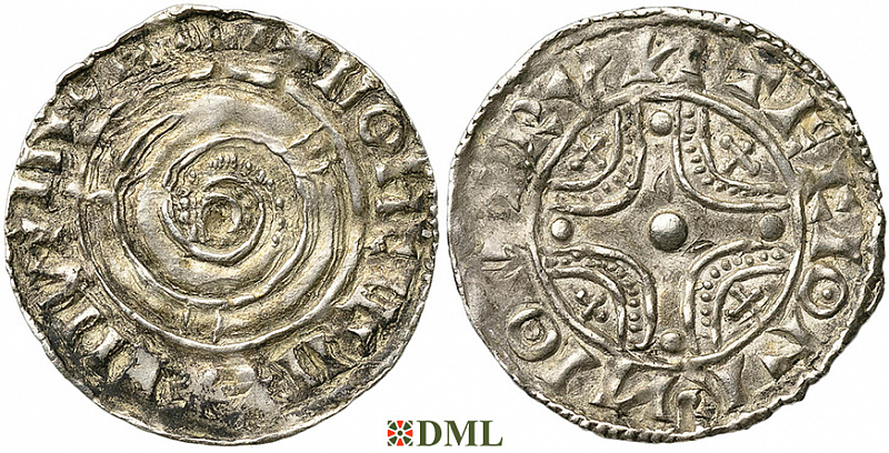 Денарий, Дания, Knut (1018-1035), м.д. Lund, Hbg. 20