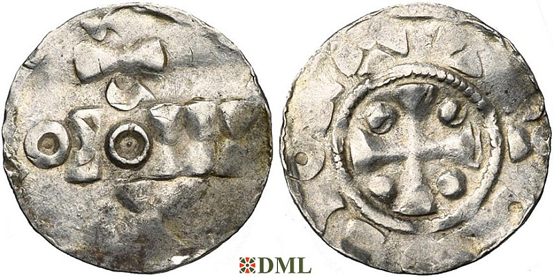 Денарий, Германия, Нижняя Лотарингия, Otto II (973-983) или Otto III (983-1002), м.д. Nijmegen-Tiel, Ilisch 2000, 8.5