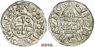 Денарий, Германия, Бавария, Heinrich II (1002-1024), м.д. Regensburg, монетарий HƆOV, Hahn 1976, 27i1