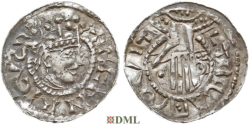 Денарий, Германия, Швабия, Heinrich II (1002-1024), м.д. Esslingen, Dbg. 951