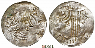 Денарий, Германия, Швабия, Heinrich II (1002-1024), м.д. Esslingen, Dbg. 951