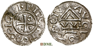 Денарий, Германия, Швабия, Siegfried I (1000-1006), м.д. Augsburg, монетарий WI, Hahn 1976, 141a1.1