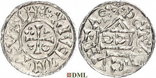 Денарий, Германия, Бавария, Heinrich II (1002-1024), м.д. Regensburg, монетарий ICCI., Hahn 1976, 27h2