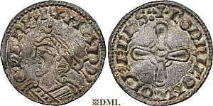 Денарий, Англия, Harold I (1035-1040), м.д. Colchester, монетарий Godric, North 802