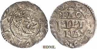 Денарий, Германия, Верхняя Лотарингия, Otto III (983-1002),, м.д. Andernach, Dbg. 338