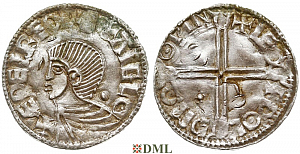 Денарий, Англия, Æthelred II (978-1016), м.д. Winchester, монетарий Leofwold, North 777