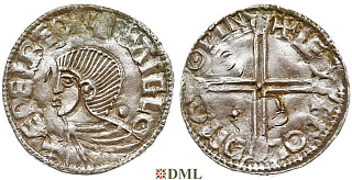 Денарий, Англия, Æthelred II (978-1016), м.д. Winchester, монетарий Leofwold, North 777