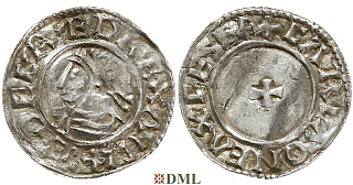 Денарий, Англия, Æthelred II (978-1016), м.д. Exeter, монетарий Carla, North 777