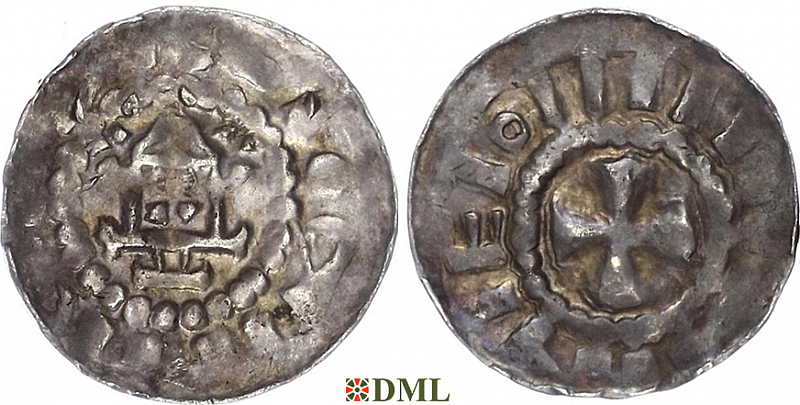 Денарий, Германия, Саксония, Anonymous bishop, м.д. Magdeburg, Dbg. 1330