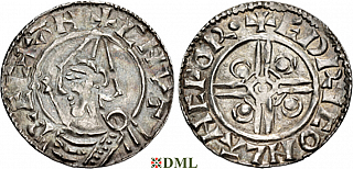 Денарий, Англия, Cnut  (1016-1035), м.д. Langport, монетарий Edric, North 787