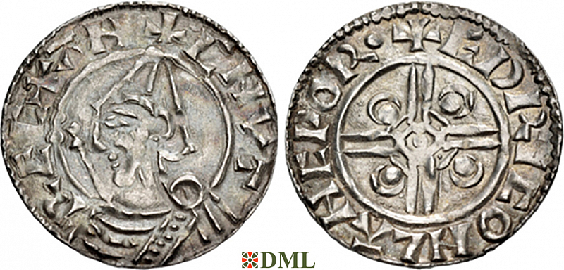 Денарий, Англия, Cnut  (1016-1035), м.д. Langport, монетарий Edric, North 787