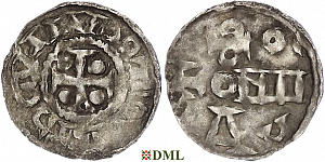Денарий, Германия, Нижняя Лотарингия, Otto I (936-973) или Otto II (973-983), м.д. Koln, Dbg 