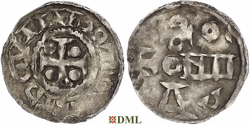 Денарий, Германия, Нижняя Лотарингия, Otto I (936-973) или Otto II (973-983), м.д. Koln, Dbg 