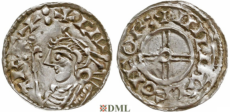 Денарий, Англия, Knut (1016-1035), м.д. York, монетарий Hildulfr, North 790