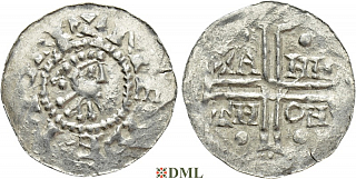 Денарий, Германия, Нижняя Лотарингия, Gf. Hermann (1020-1051), м.д. Emden, Dbg. 772