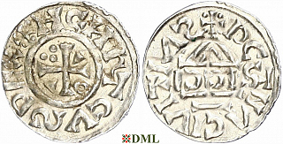Денарий, Германия, Бавария, Heinrich II (1002-1024), м.д. Regensburg, монетарий SICCI, Hahn 1976, 27h1