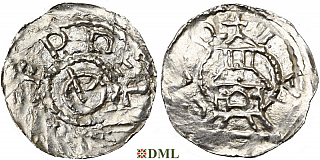 Денарий, Германия, Швабия, Ulrich I (1002-1026), м.д. Chur, Dbg. 984