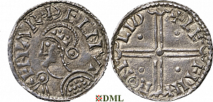 Денарий, Дания, Hardeknut (1035-1042), м.д. Lund, Hbg. 28