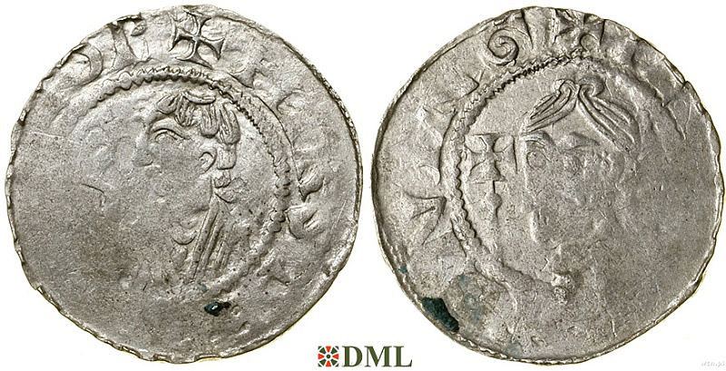 Денарий, Германия, Саксония, Anonymous bishop, м.д. Gittelde, Dbg. 1222