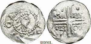 Денарий, Германия, Нижняя Лотарингия, Gf. Hermann (1020-1051), м.д. Emden, Dbg. 772