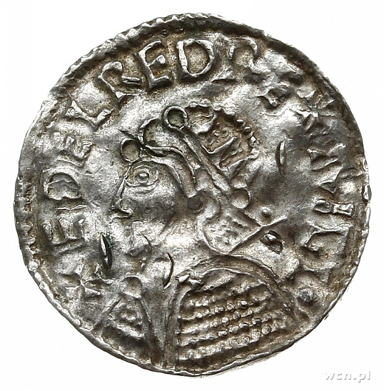 Денарий, Англия, Æthelred II (978-1016), м.д. Exeter, монетарий Eadwine, North 775