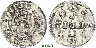 Денарий, Германия, Швабия, Heinrich II (1002-1024), м.д. Strassburg, Dbg. 918
