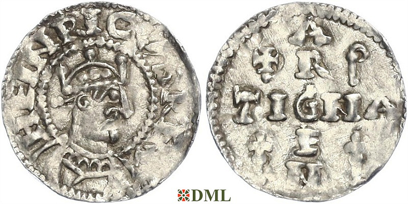 Денарий, Германия, Швабия, Heinrich II (1002-1024), м.д. Strassburg, Dbg. 918