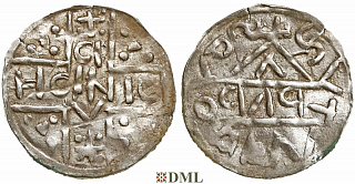 Денарий, Германия, Бавария, Heinrich V (1018-1023), м.д. Salzburg, монетарий PΛP, Hahn 1976, 99e1.A