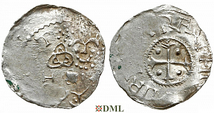 Денарий, Германия, Нижняя Лотарингия, Heinrich II (1002-1024), м.д. Koln, Dbg 1176