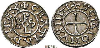 Денарий, Каролинги, Charles le Chauve (840-877), м.д. Saint-Denis, Depeyrot 896