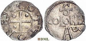 Денарий, Германия, Нижняя Лотарингия, Otto III (983-1002), м.д. Koln, Dbg. 331