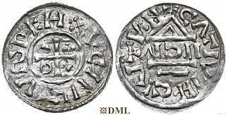 Денарий, Германия, Бавария, Heinrich II (1002-1024), м.д. Nabburg, монетарий IICIV, Hahn 1976, 74a1