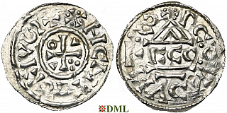 Денарий, Германия, Бавария, Heinrich II (1002-1024), м.д. Regensburg, монетарий ECCO, Hahn 1976, 27c2