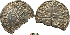 Денарий, Англия, Æthelred II (978-1016), м.д. Lincoln, монетарий Osferth, North 775
