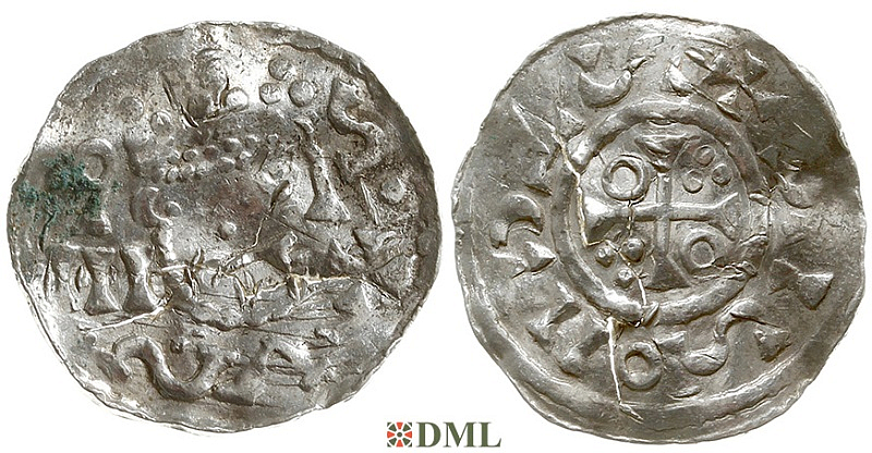 Денарий, Германия, Бавария, Heinrich II (1002-1024), м.д. Salzburg, Hahn 1976, 94D.8