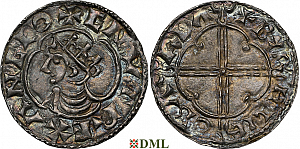 Денарий, Англия, Cnut  (1016-1035), м.д. Barnstaple, монетарий Byrhsie, North 781