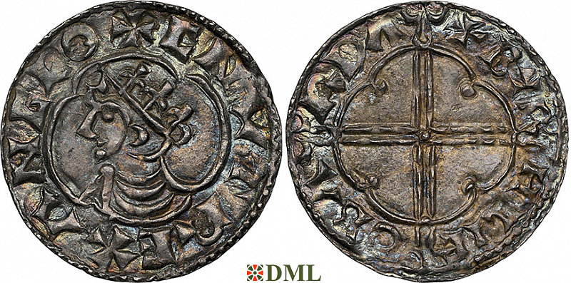 Денарий, Англия, Cnut  (1016-1035), м.д. Barnstaple, монетарий Byrhsie, North 781