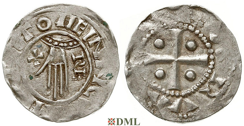 Денарий, Германия, Нижняя Лотарингия, Heinrich II (1002-1024), м.д. Deventer, Ilisch 2000, 1.8