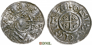 Денарий, Германия, Бавария, Heinrich II (1002-1024), м.д. Regensburg, монетарий IZO, Hahn 1976, 29c4