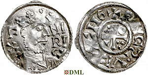 Денарий, Германия, Бавария, Heinrich II (1002-1024), м.д. Regensburg, монетарий ECCHO, Hahn 1976, 29b2.3